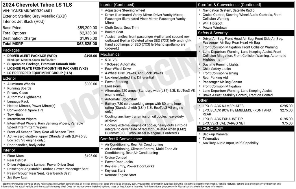 Used 2024 Chevrolet Tahoe LS w/ Driver Alert Package AWD/4WD image 5