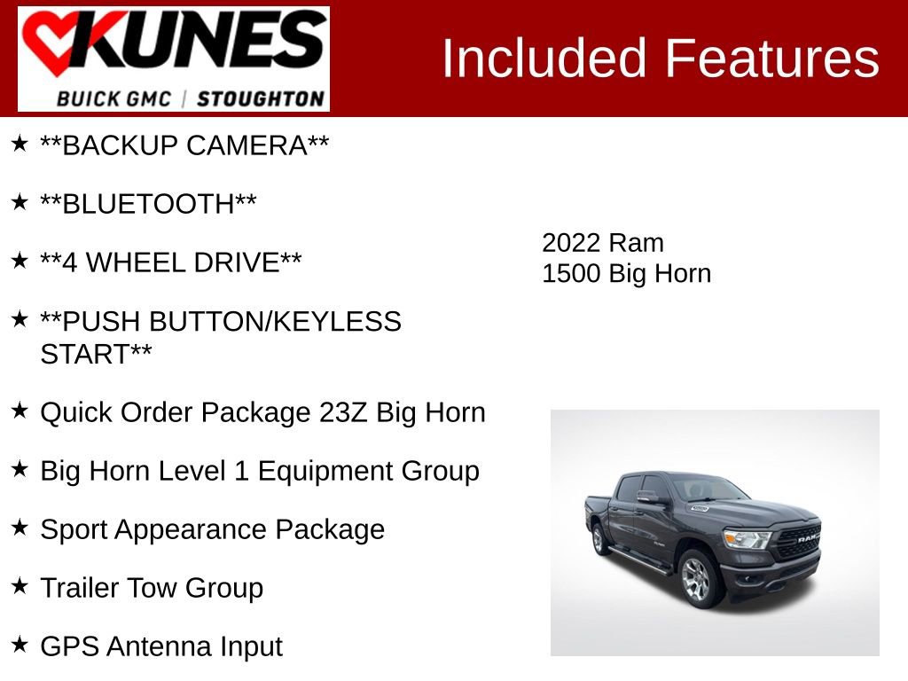 Used 2022 RAM 1500 Big Horn w/ Trailer Tow Group image 2
