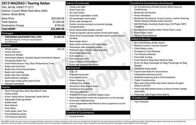 Used 2013 MAZDA MAZDA3 i Touring w/ Preferred Equipment Pkg FWD image 29