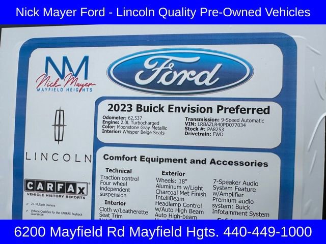 Used 2023 Buick Envision Preferred image 32