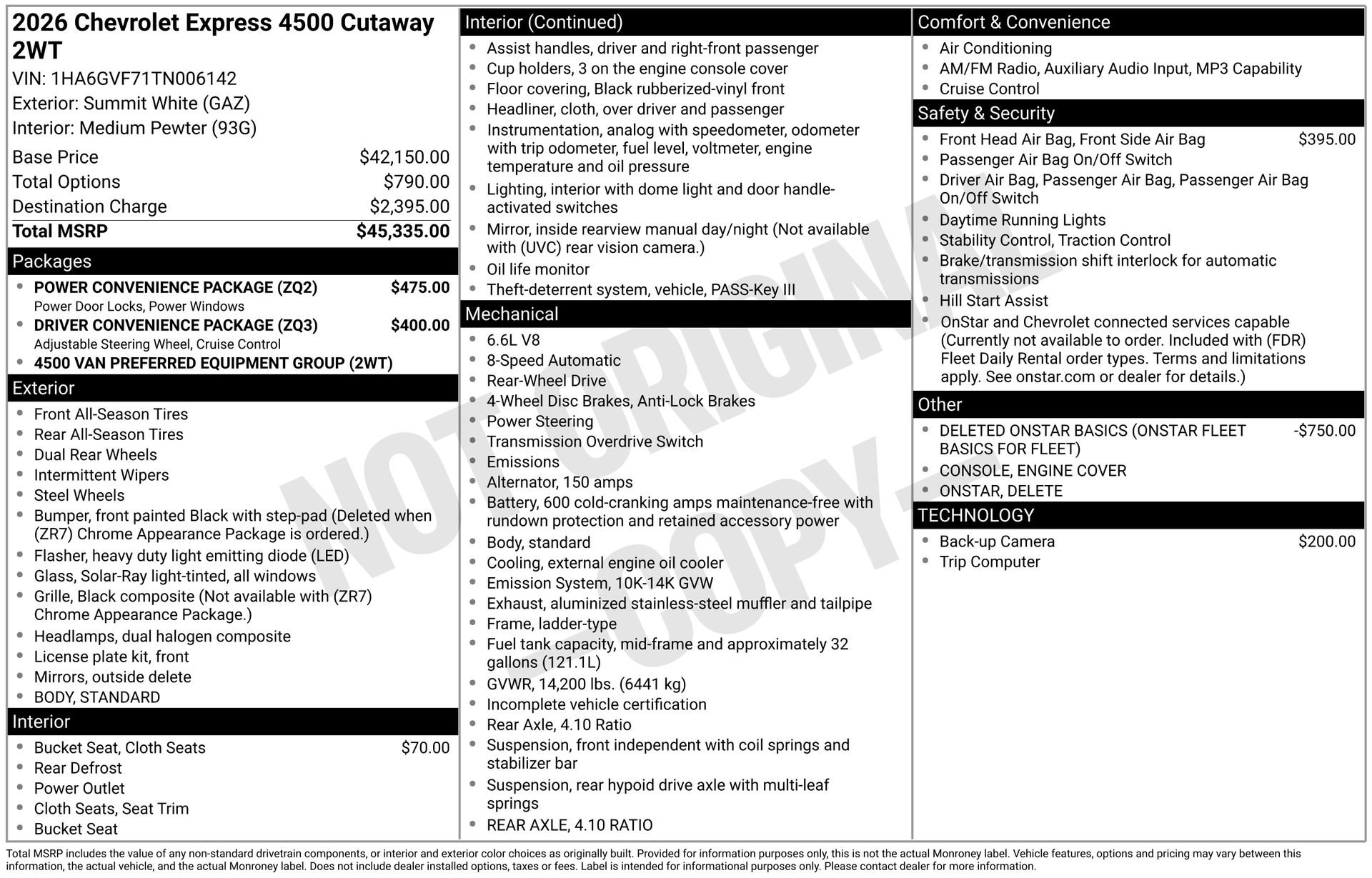 New 2026 Chevrolet Express 4500 Extended w/ Power Convenience Package RWD image 3