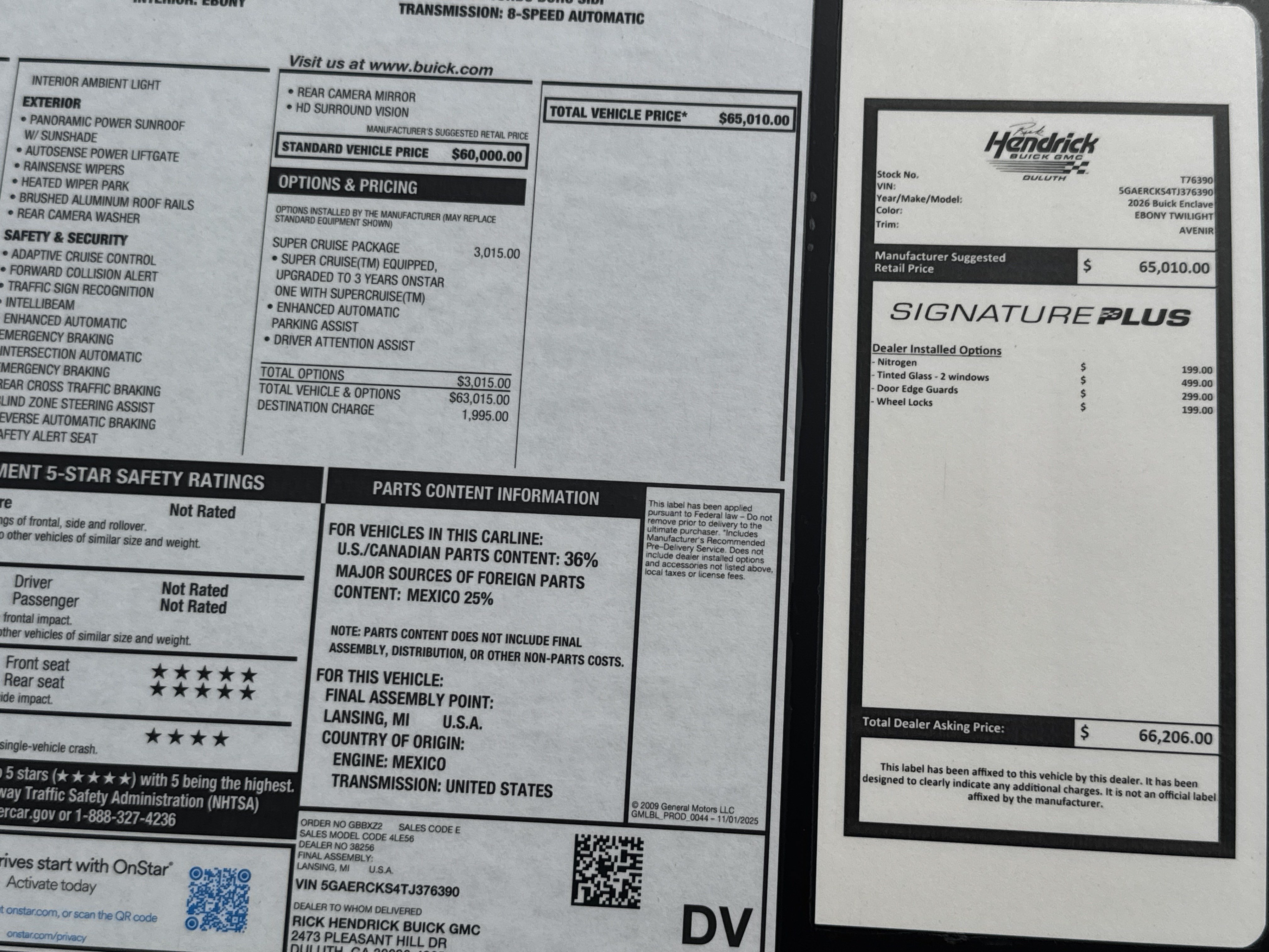 New 2026 Buick Enclave Avenir w/ Super Cruise Package FWD image 38