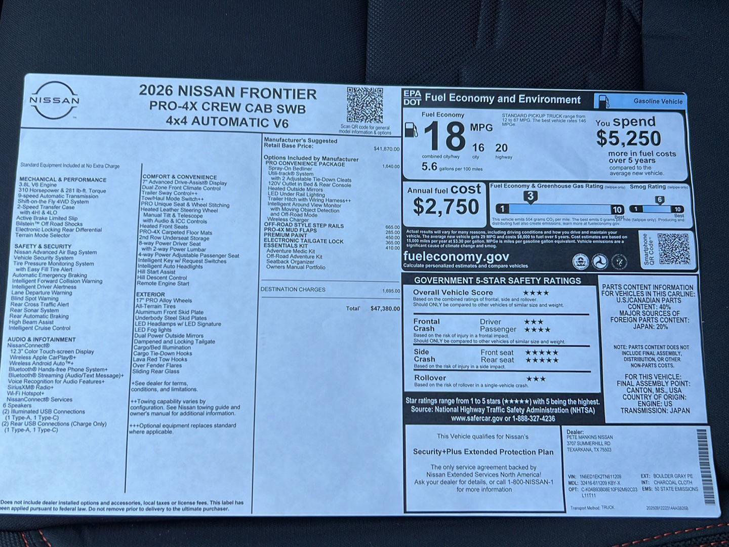 New 2026 Nissan Frontier PRO-4X w/ Pro-4x Convenience Package image 34