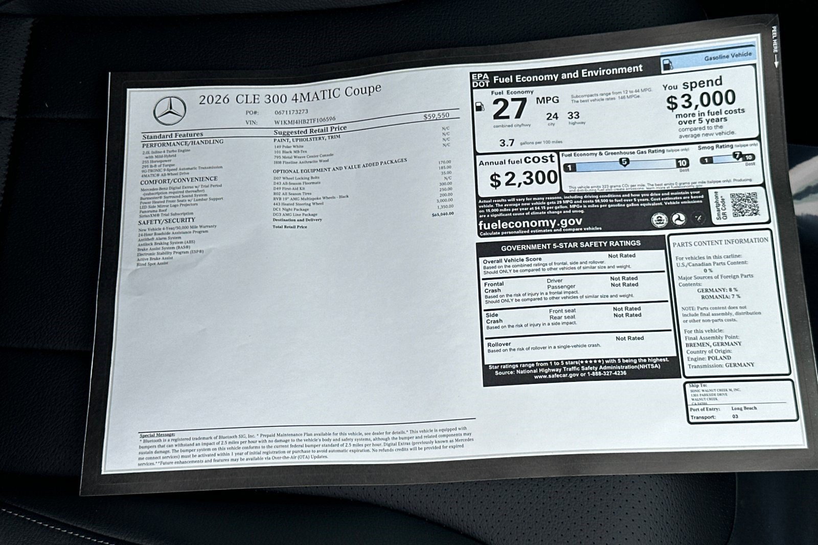 New 2026 Mercedes-Benz CLE 300 4MATIC Coupe image 29