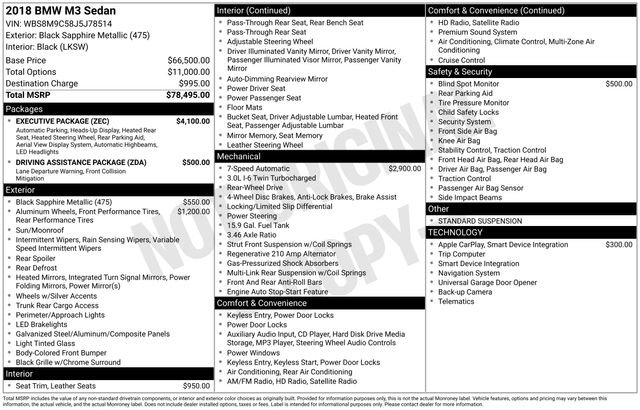 Used 2018 BMW M3 image 38