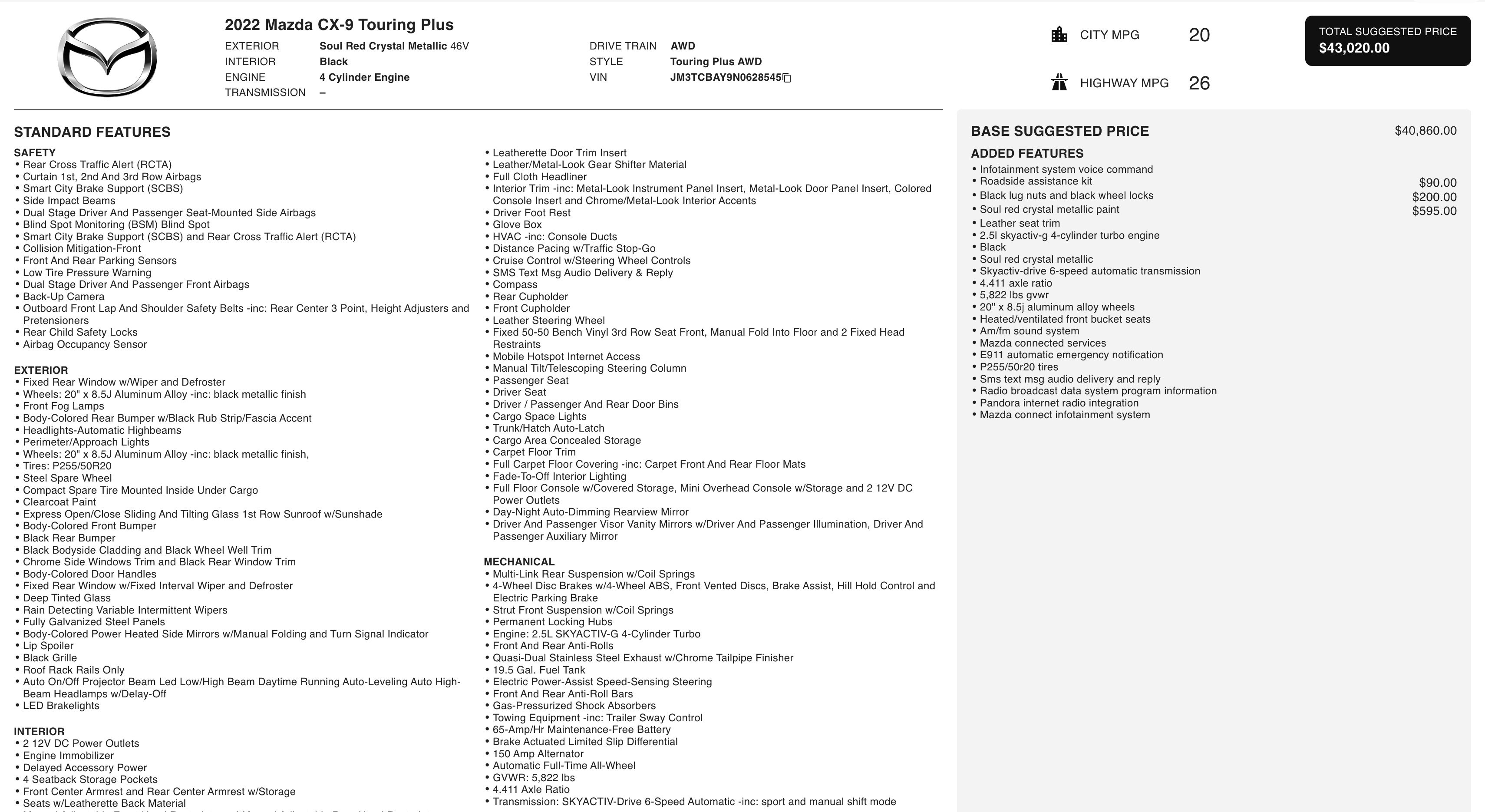 Used 2022 MAZDA CX-9 Touring Plus image 3