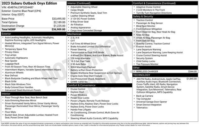 Certified 2023 Subaru Outback Onyx Edition image 25