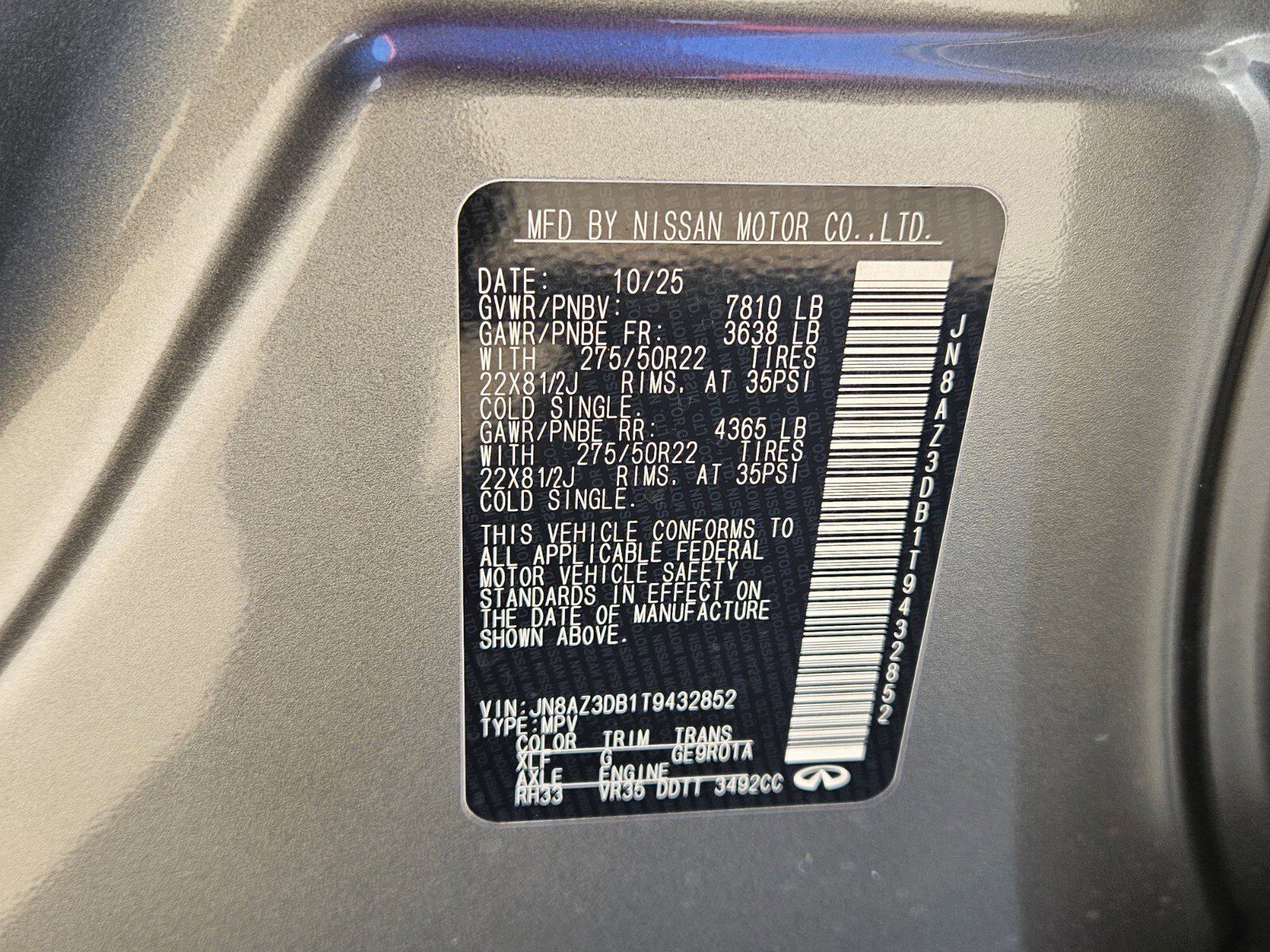 New 2026 INFINITI QX80 4WD w/ Sport Exterior Package image 16