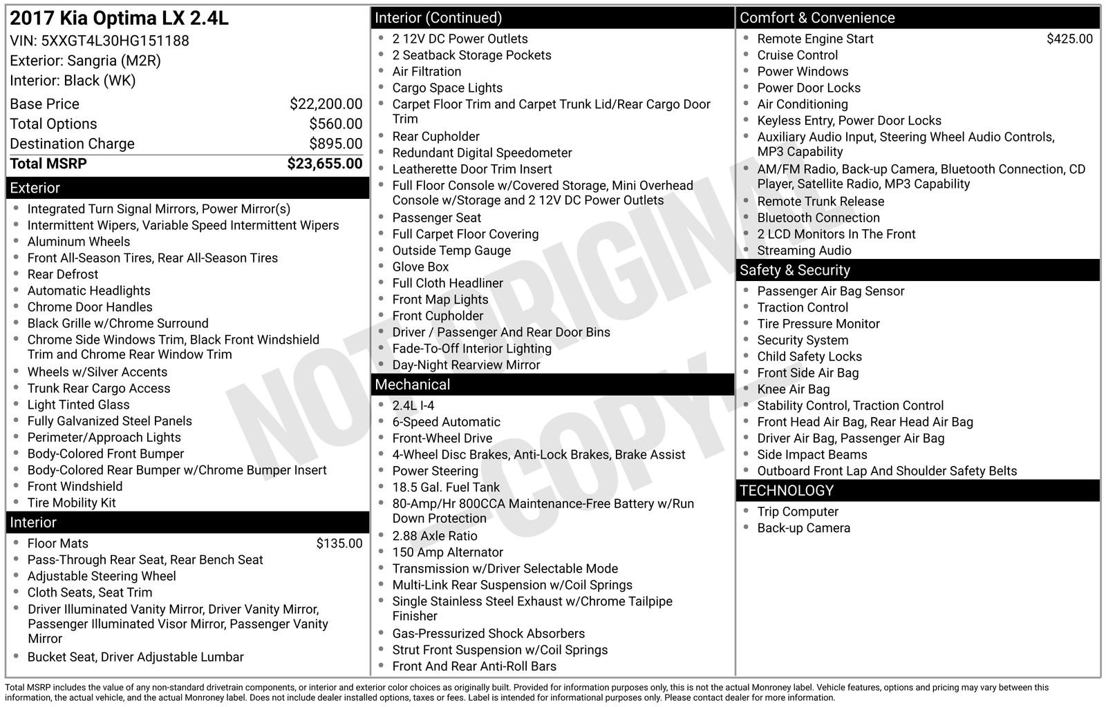 Used 2017 Kia Optima LX image 6
