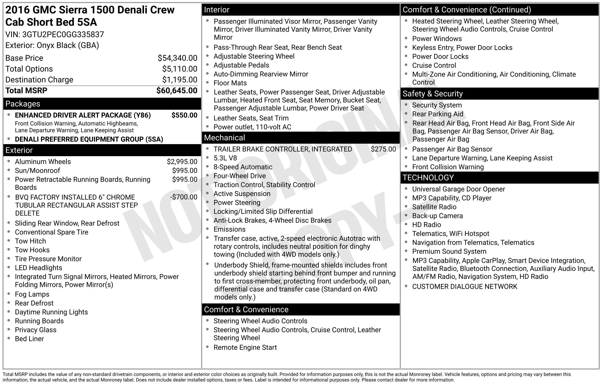 Used 2016 GMC Sierra 1500 Denali w/ Enhanced Driver Alert Package AWD/4WD image 3