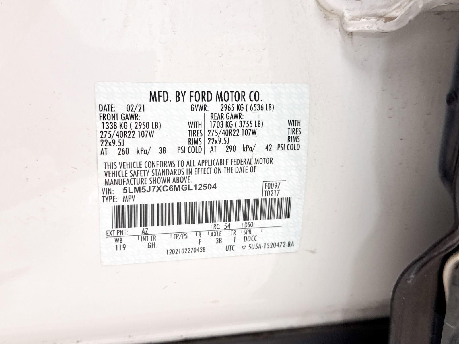 Used 2021 Lincoln Aviator Reserve w/ Equipment Group 202A image 43