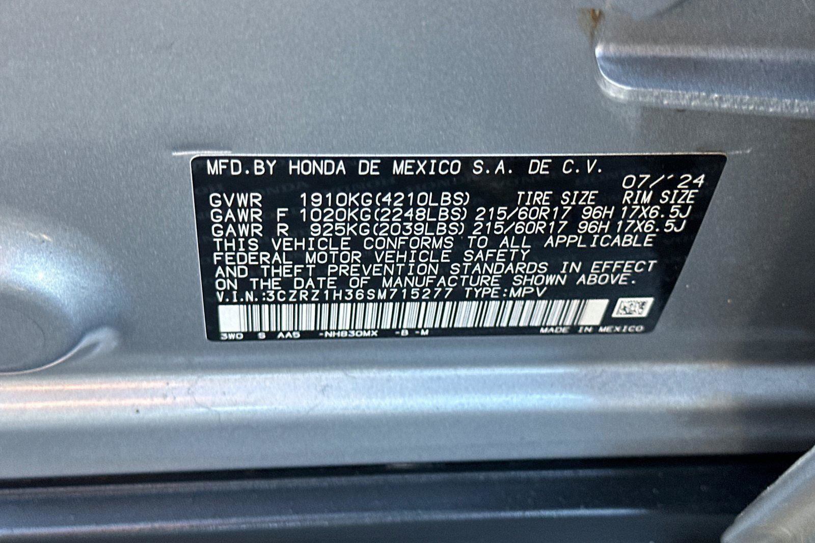 Certified 2025 Honda HR-V LX image 27