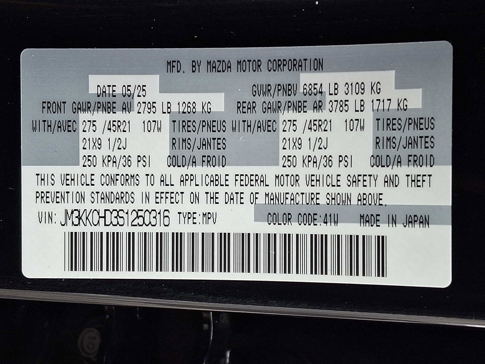 Certified 2025 MAZDA CX-90 3.3 Turbo w/ Premium Sport Pkg image 27