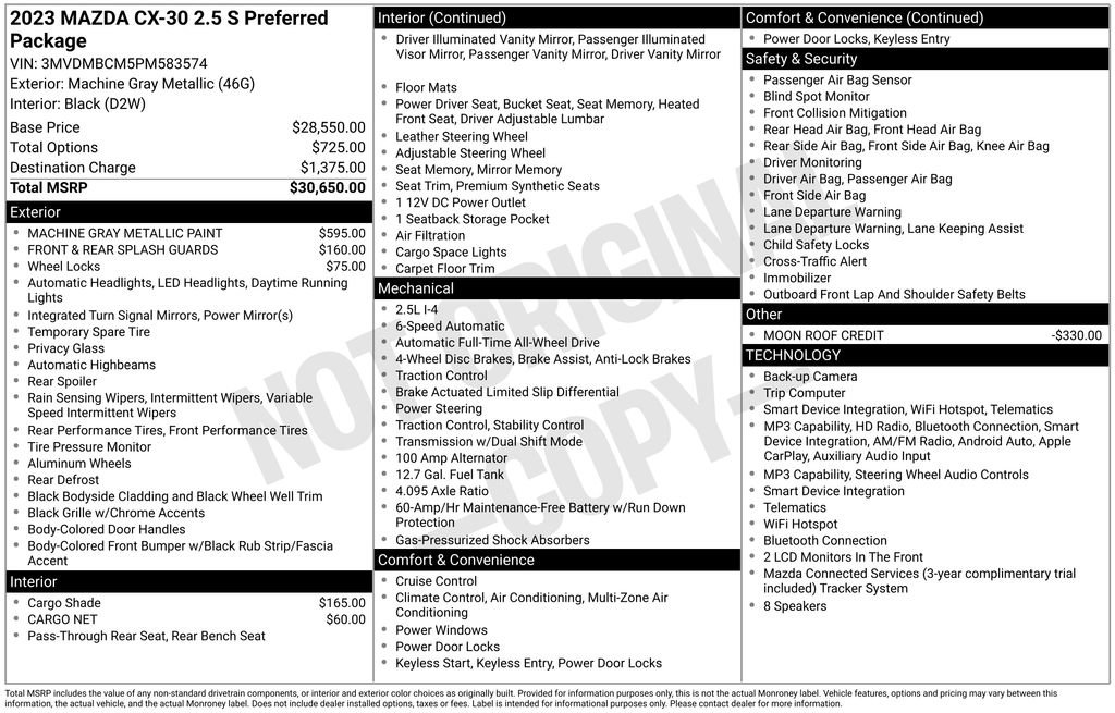 Certified 2023 MAZDA CX-30 AWD 2.5 S w/ Preferred Package image 10
