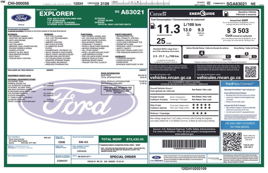Used 2025 Ford Explorer Platinum w/ Ultimate Package AWD/4WD image 24