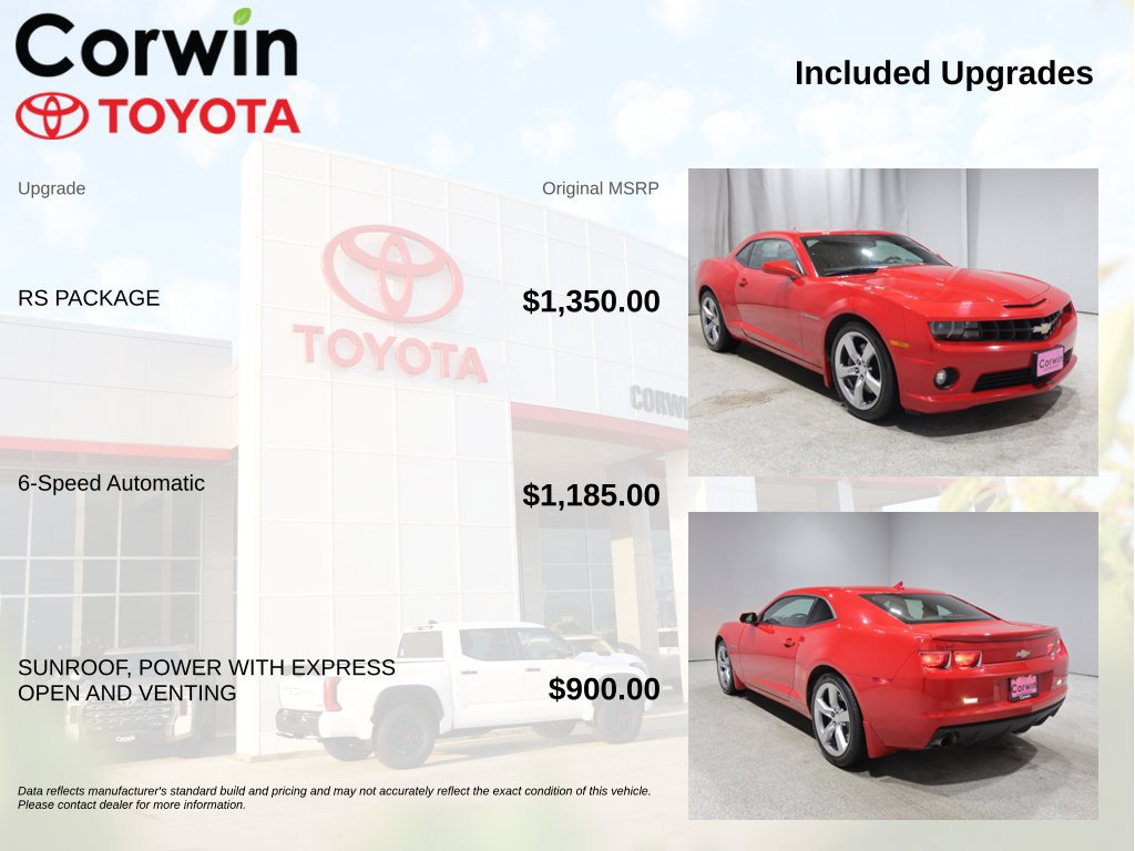 Used 2012 Chevrolet Camaro SS w/ RS Package RWD image 4