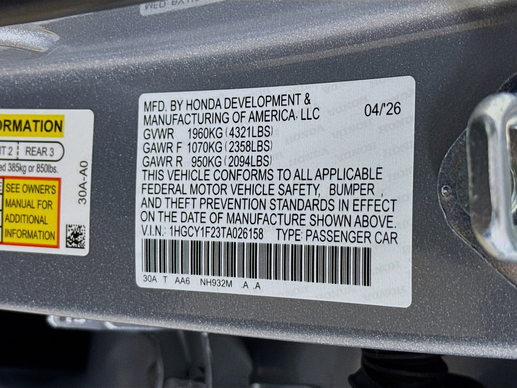 New 2026 Honda Accord LX image 35