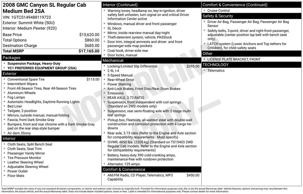 Used 2008 GMC Canyon SL RWD image 26
