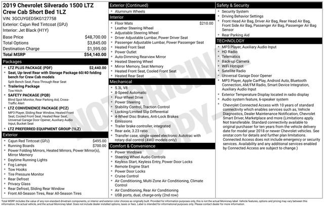 Used 2019 Chevrolet Silverado 1500 LTZ w/ LTZ Plus Package AWD/4WD image 3