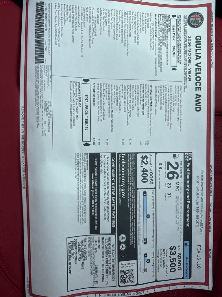 New 2026 Alfa Romeo Giulia AWD image 25