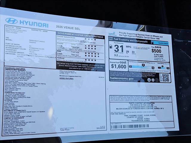 New 2026 Hyundai Venue SEL FWD image 17