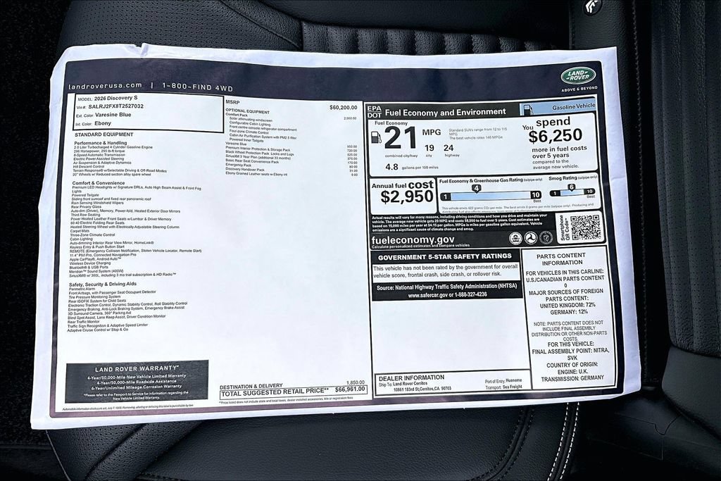 New 2026 Land Rover Discovery S AWD/4WD image 15
