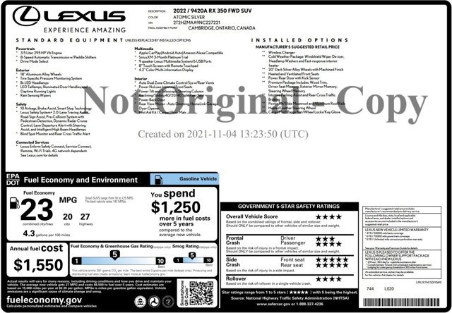 Used 2022 Lexus RX 350 FWD w/ Premium Package image 24