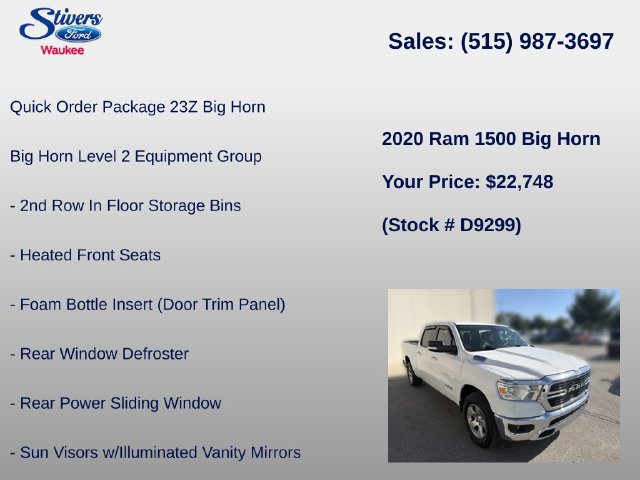 Used 2020 RAM 1500 Big Horn AWD/4WD image 8