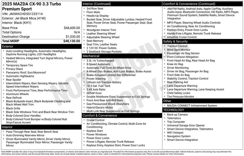 Used 2025 MAZDA CX-90 3.3 Turbo w/ Premium Sport Pkg image 36