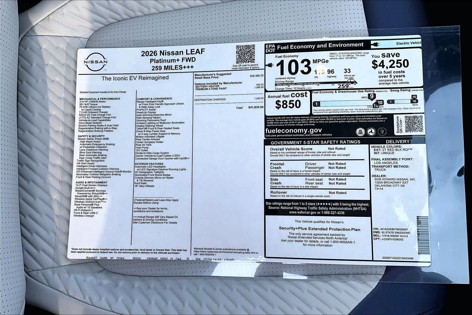 New 2026 Nissan Leaf Platinum+ FWD image 17