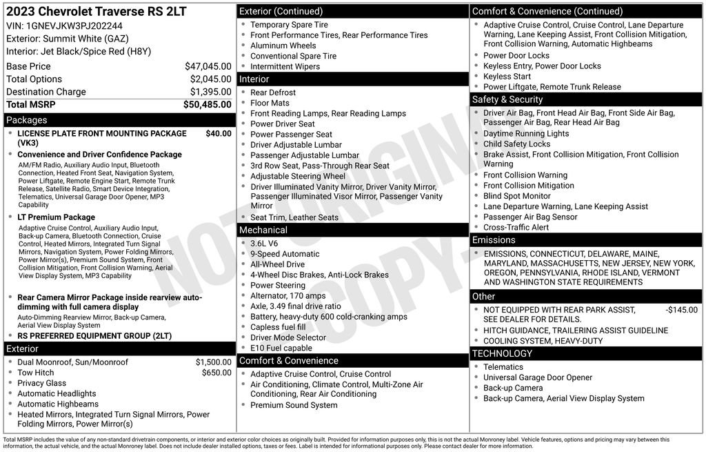 Used 2023 Chevrolet Traverse RS image 19