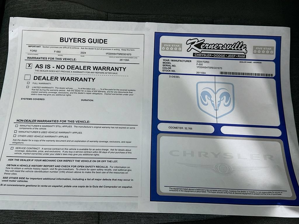 Used 2024 Ford F550 4x4 Crew Cab Super Duty w/ Snow Plow Prep Package image 33