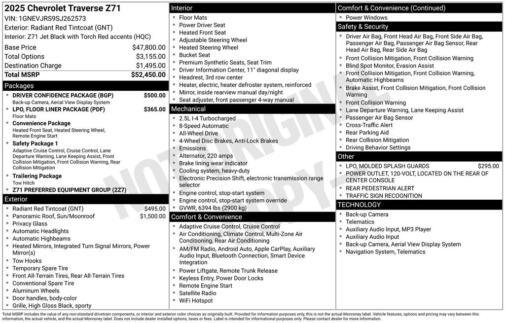 Used 2025 Chevrolet Traverse Z71 w/ Driver Confidence Package image 28