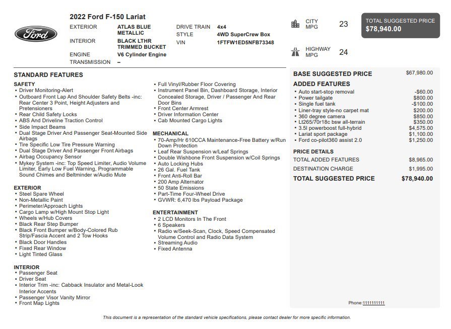 Used 2022 Ford F150 Lariat AWD/4WD image 34