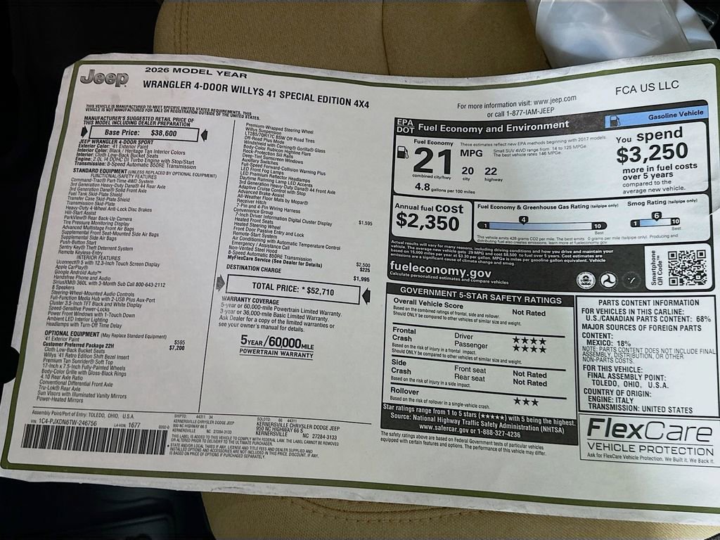 New 2026 Jeep Wrangler Unlimited Sport image 21