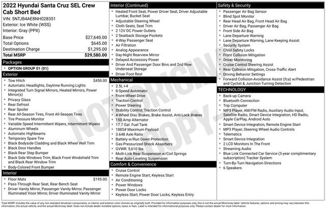 Used 2022 Hyundai Santa Cruz SEL FWD image 22