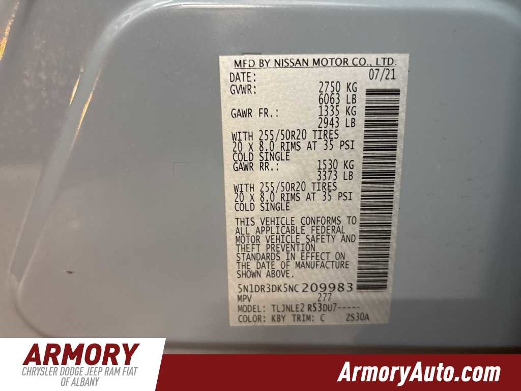 Used 2022 Nissan Pathfinder Platinum w/ Cargo Package image 50