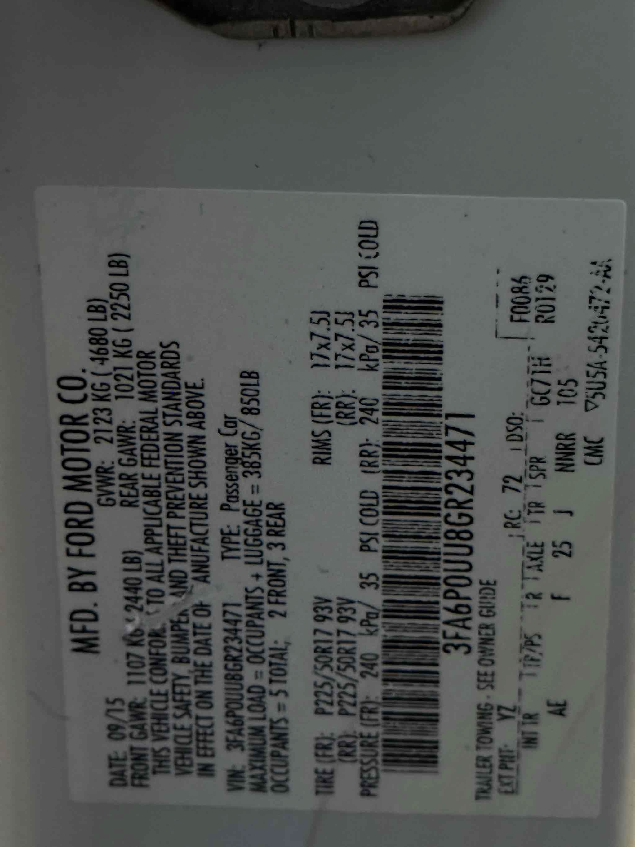 Used 2016 Ford Fusion S FWD image 79