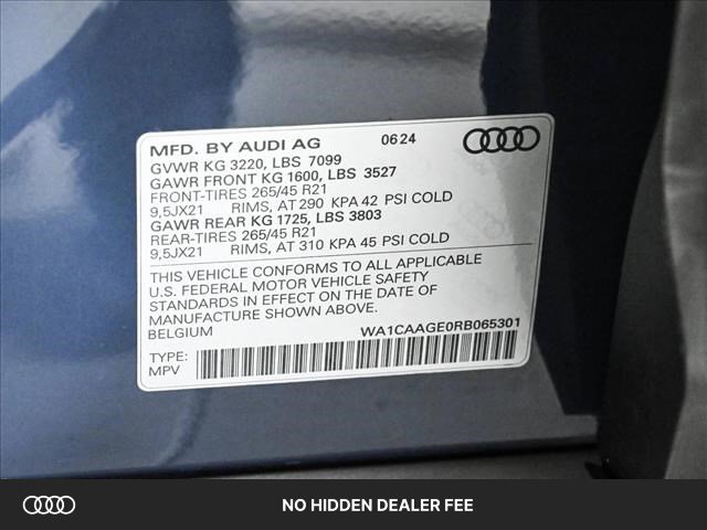 Certified 2024 Audi Q8 e-tron Premium Plus w/ Premium Plus Package