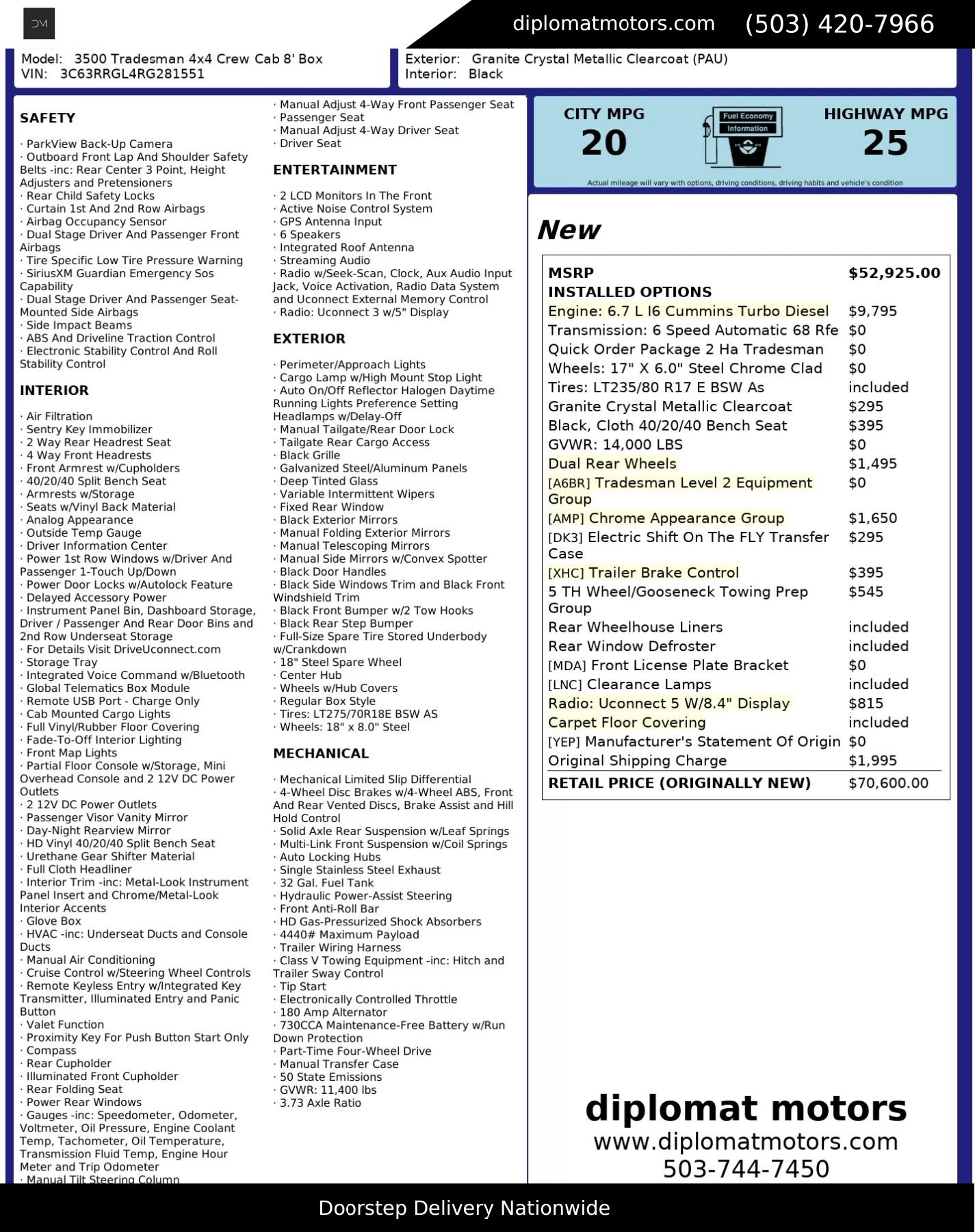 Used 2024 RAM 3500 Tradesman w/ Chrome Appearance Group image 2