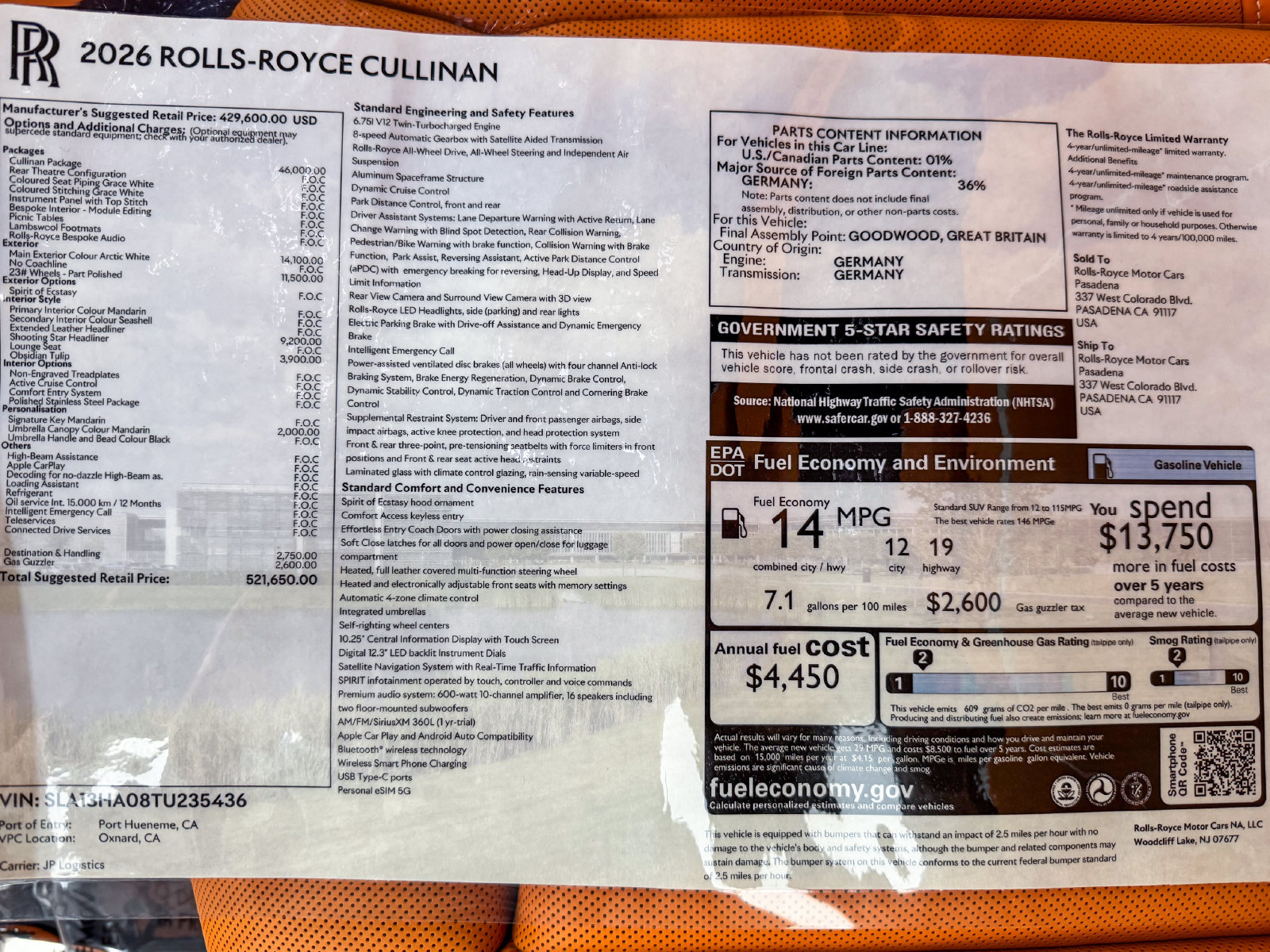 New 2026 Rolls-Royce Cullinan w/ Cullinan Package AWD/4WD image 39