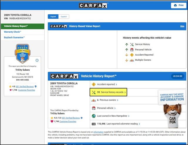 Used 2009 Toyota Corolla image 10