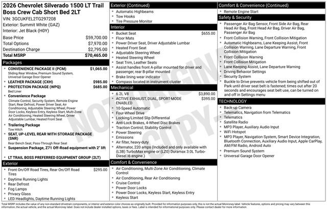 New 2026 Chevrolet Silverado 1500 LT Trail Boss w/ Convenience Package II AWD/4WD image 35
