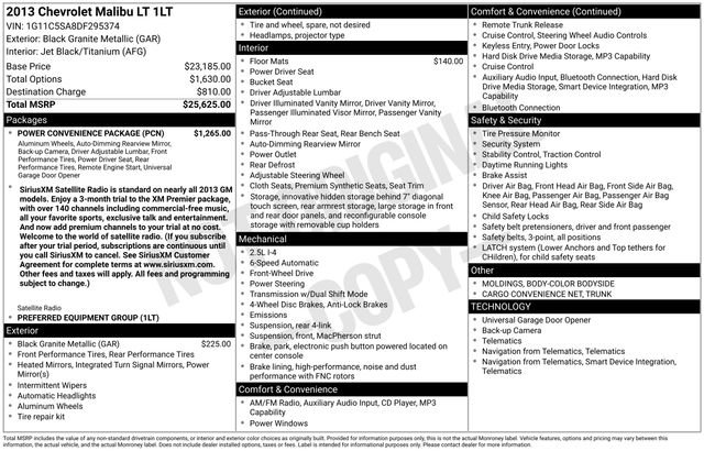 Used 2013 Chevrolet Malibu LT w/ Power Convenience Package image 12