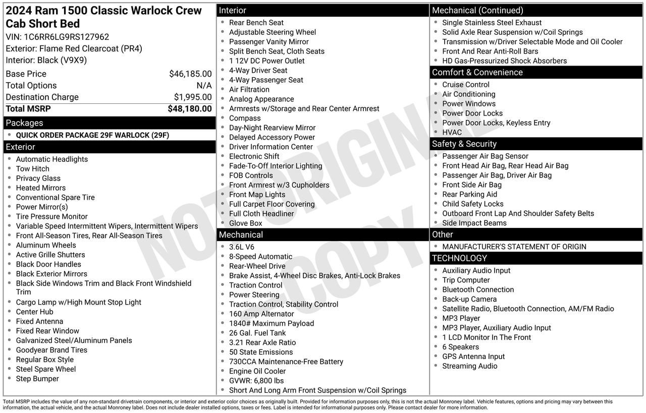Used 2024 RAM 1500 Warlock RWD image 29