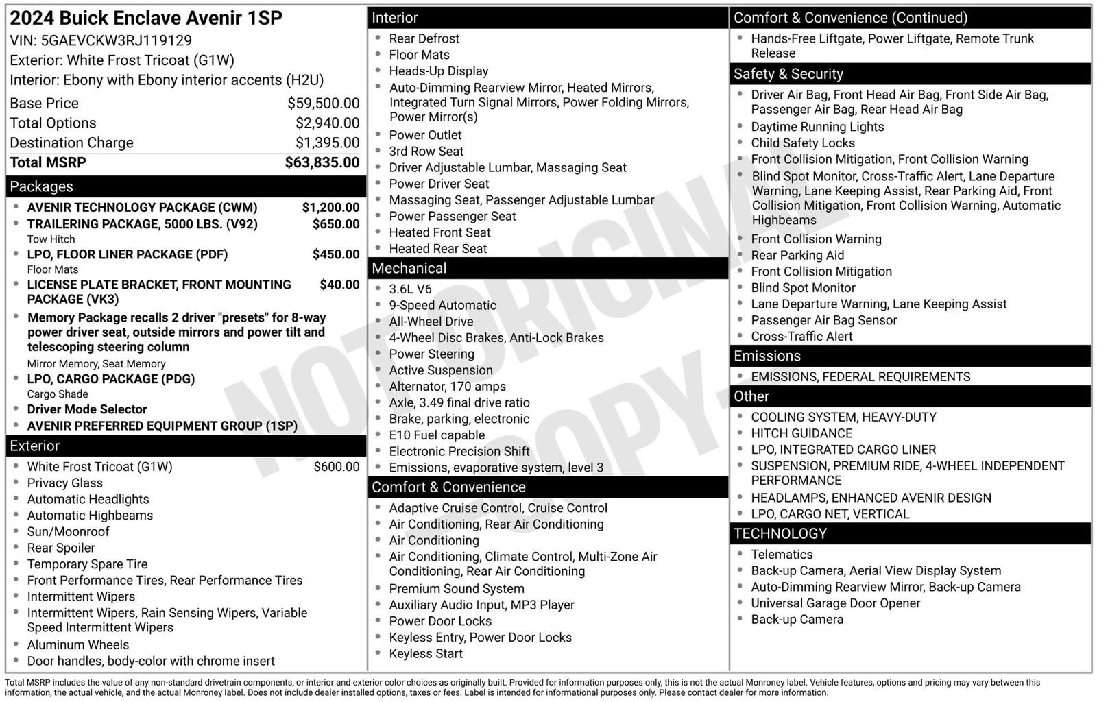 Used 2024 Buick Enclave Avenir w/ Avenir Technology Package image 3