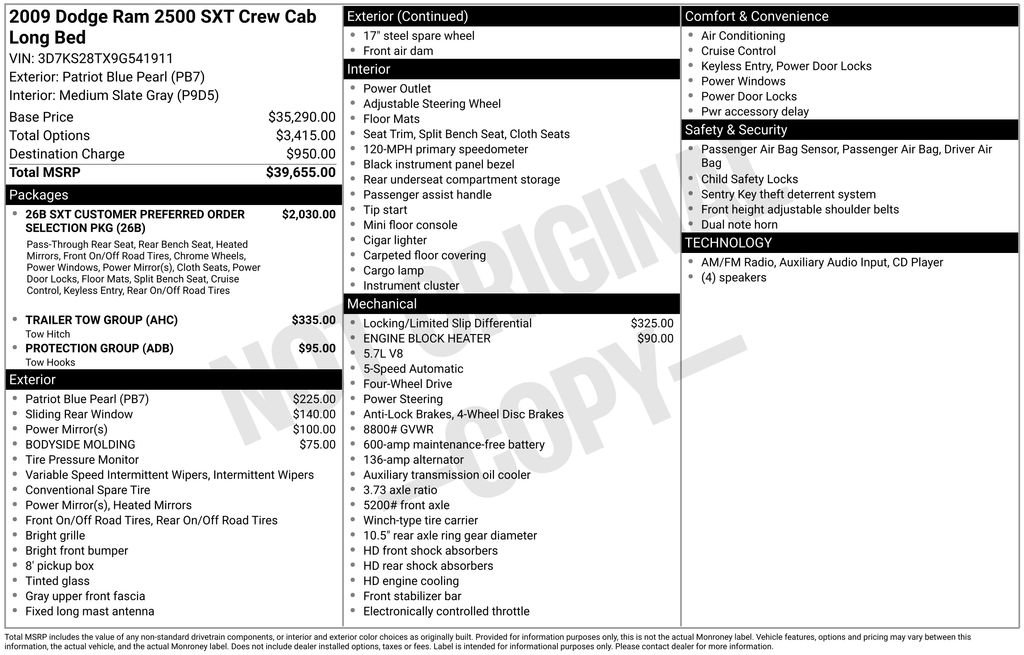 Used 2009 Dodge Ram 2500 Truck SXT AWD/4WD image 9