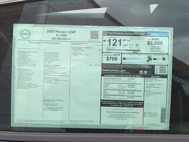 New 2026 Nissan Leaf w/ Floor Mat Package (S+) image 22