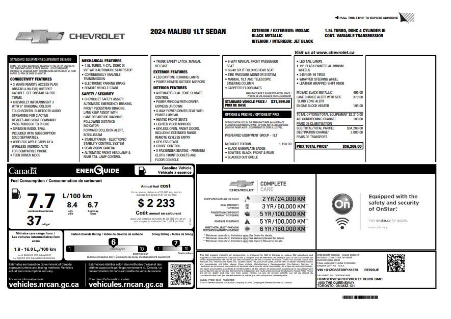 Certified 2024 Chevrolet Malibu LT w/ Midnight Edition image 31