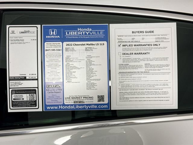 Used 2022 Chevrolet Malibu LS FWD image 37